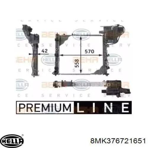 Radiador de esfriamento de motor 8MK376721651 HELLA