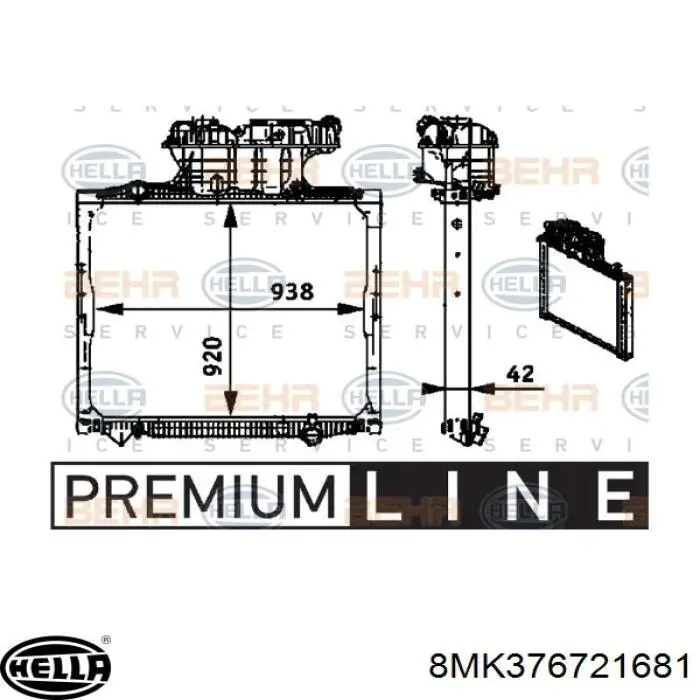 Radiador de esfriamento de motor HELLA 8MK376721681 preço, a partir de 611,57 USD