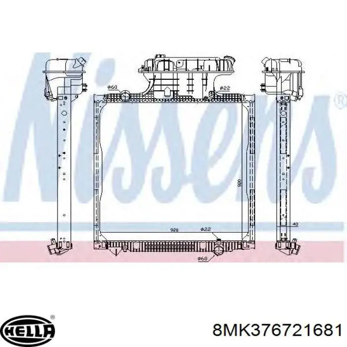 Compre 8MK376721681 HELLA Radiador de esfriamento de motor