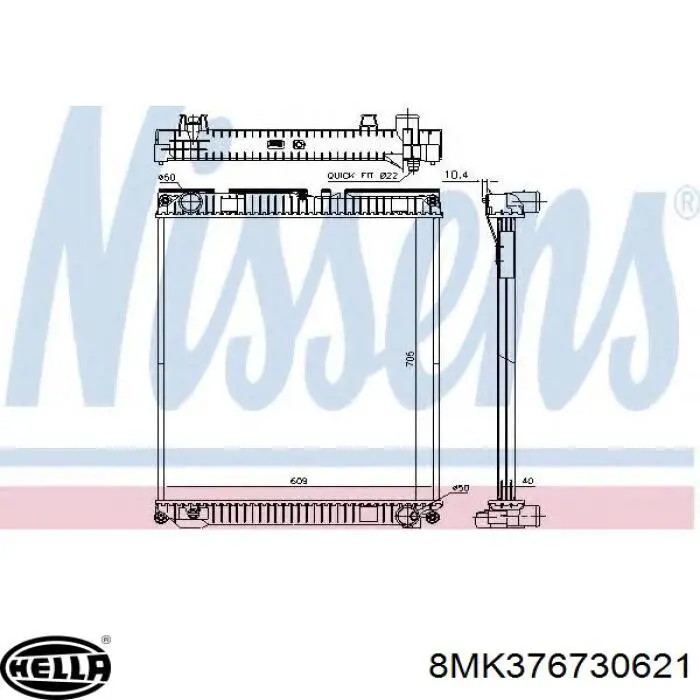 Compre 8MK376730621 HELLA Radiador de esfriamento de motor