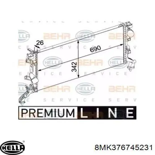 Radiador de esfriamento de motor 701159 VALEO
