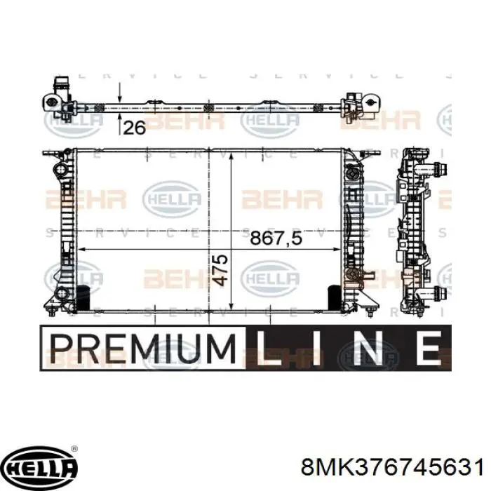 Radiador de esfriamento de motor RA60321Q Signeda