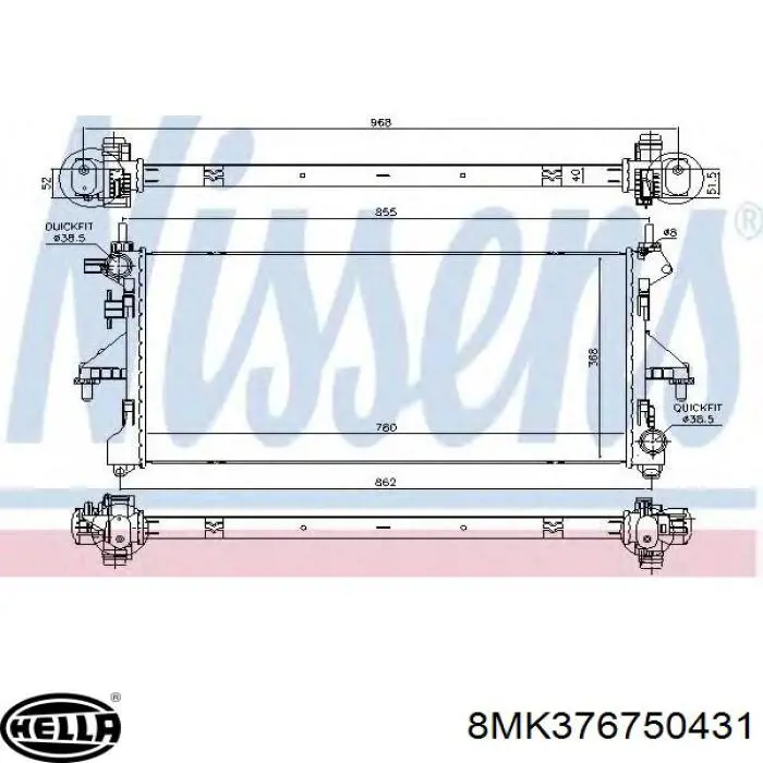 Compre 8MK376750431 HELLA Radiador de esfriamento de motor