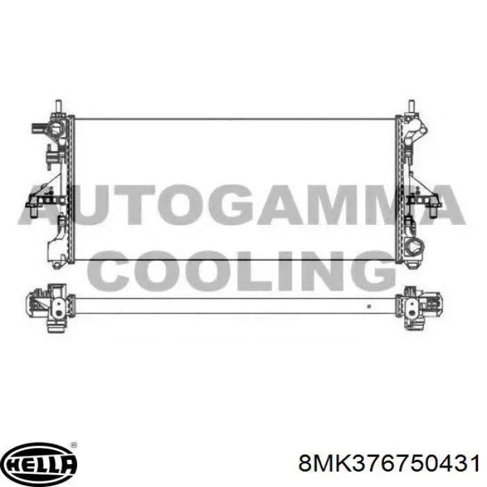 8MK376750431 HELLA Radiador de esfriamento de motor