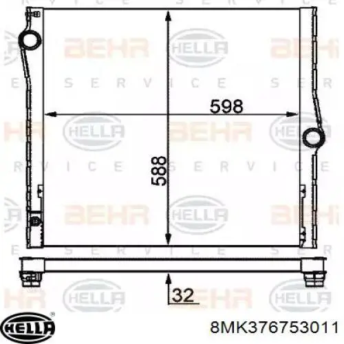 2051083 Polcar Radiador de esfriamento de motor