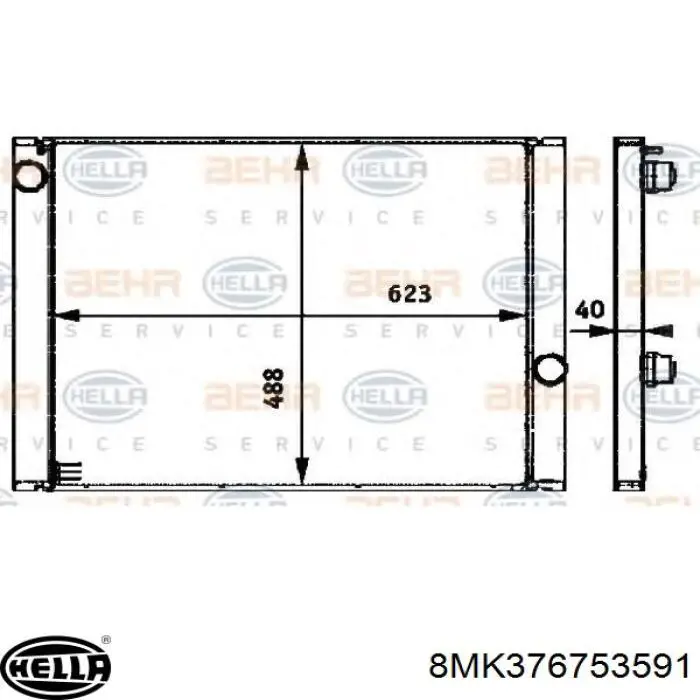 Compre 8MK376753591 HELLA Radiador de esfriamento de motor