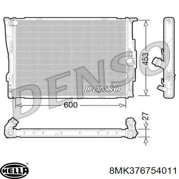 Radiador de esfriamento de motor 8MK376754011 HELLA