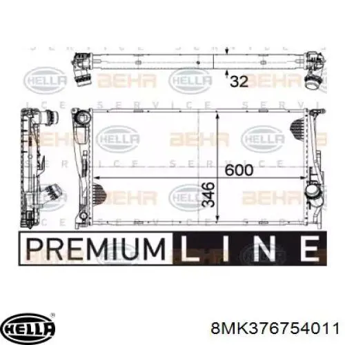 Compre 8MK376754011 HELLA Radiador de esfriamento de motor