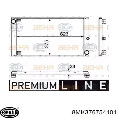 Radiador de esfriamento de motor 8MK376754101 HELLA