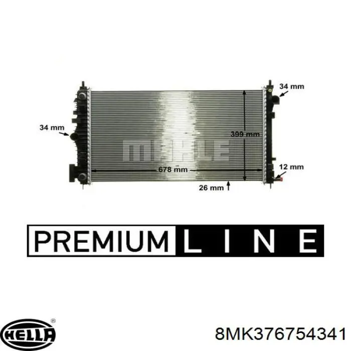 Radiador de esfriamento de motor 13241722 General Motors