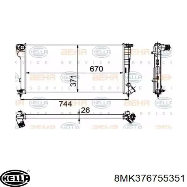 Compre 734456 VALEO Radiador de esfriamento de motor
