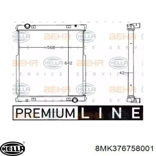 Radiador de esfriamento de motor 8MK376758001 HELLA