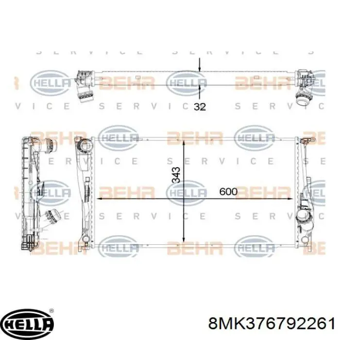 Radiador de esfriamento de motor Polcar 2060081