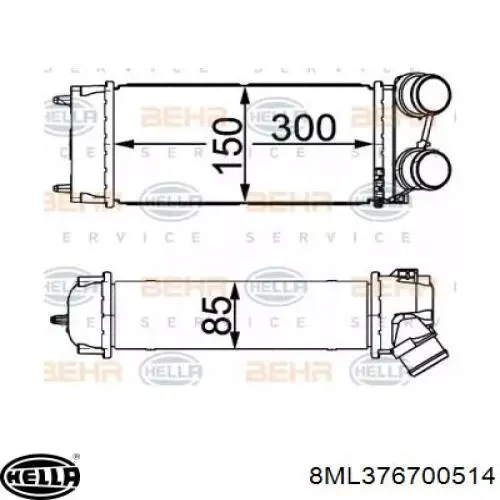Radiador de intercooler 9648551880 VALEO