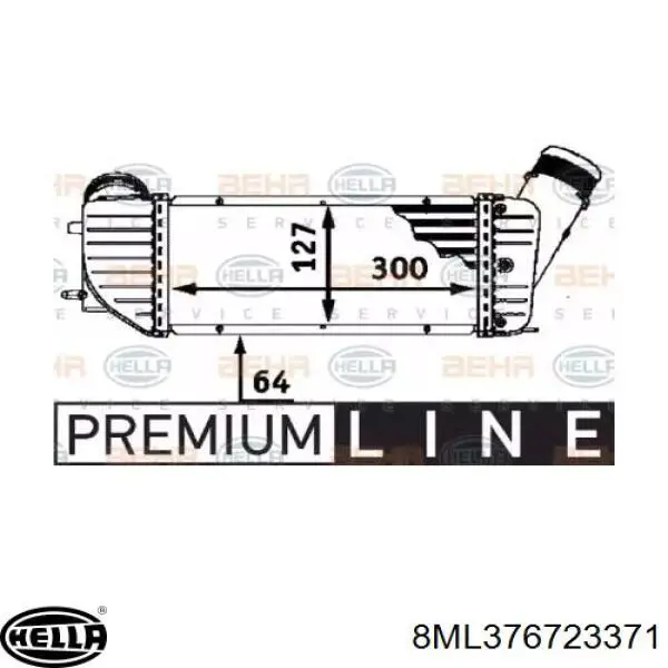 Radiador de intercooler 8ML376723371 HELLA
