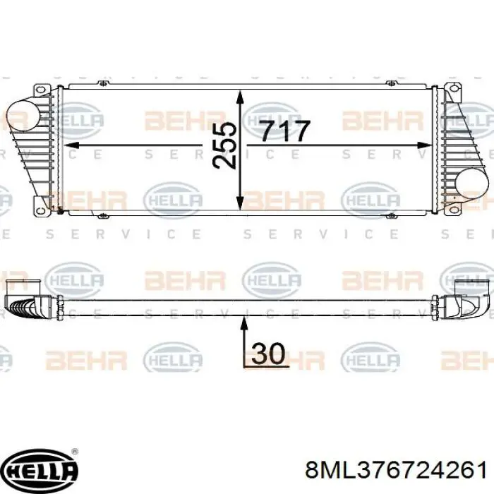 Radiador de intercooler 8ML376724261 HELLA