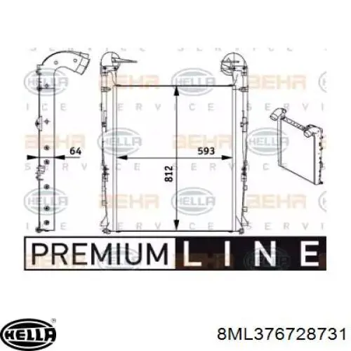 Radiador de intercooler 7482358714 Renault (RVI)