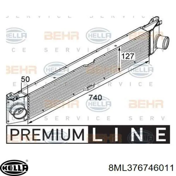 Compre 8ML376746011 HELLA Radiador de intercooler