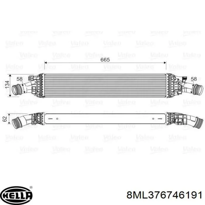 Radiador de intercooler HELLA 8ML376746191 preço, a partir de 88,19 USD