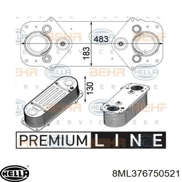 Compre 8ML376750521 HELLA Radiador de intercooler