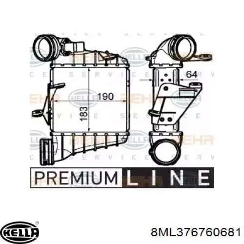 Compre 8ML376760681 HELLA Radiador de intercooler