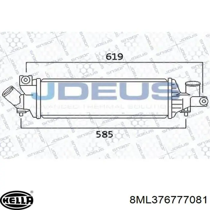 Radiador de intercooler 8ML376777081 HELLA