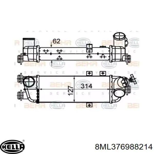 Compre 6039515 Hyundai/Kia Radiador de intercooler