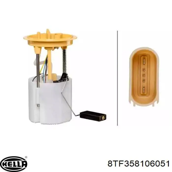 8TF358106051 HELLA Módulo de bomba de combustível com sensor do nível de combustível