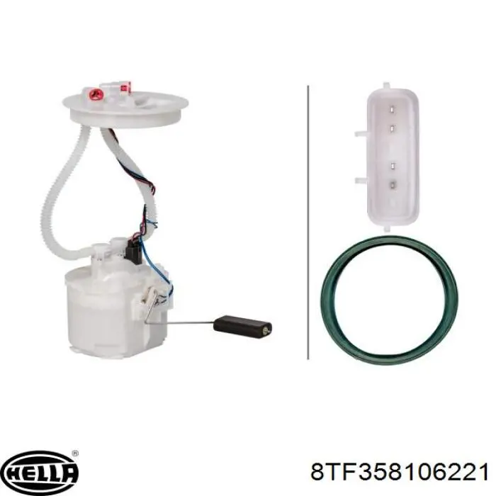8TF358106221 HELLA Módulo de bomba de combustível com sensor do nível de combustível
