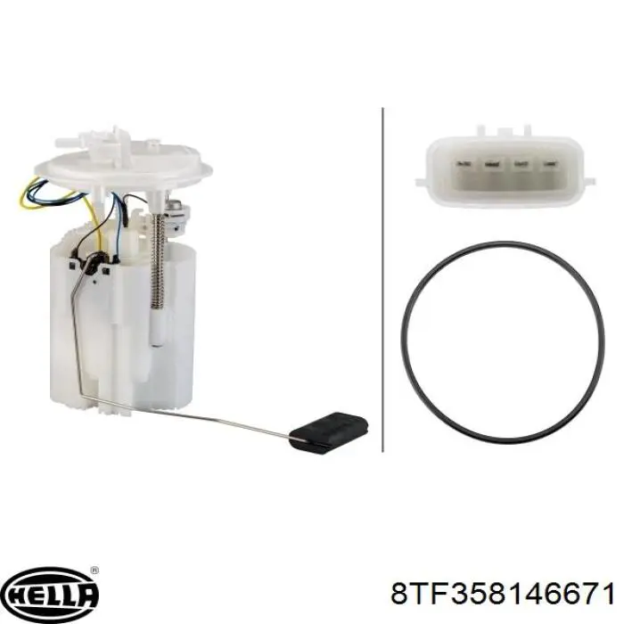 8TF358146671 HELLA Módulo de bomba de combustível com sensor do nível de combustível