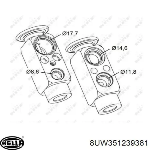Válvula TRV de aparelho de ar condicionado HELLA 8UW351239381 preço, a partir de 24,66 USD
