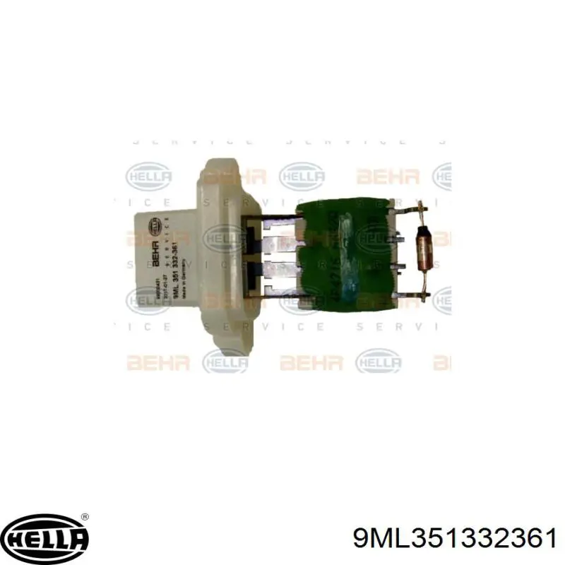 Resistor (resistência) de ventilador de forno (de aquecedor de salão) HELLA 9ML351332361 preço, a partir de 13,43 USD