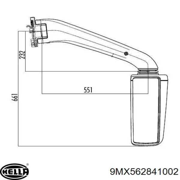 9MX562841002 HELLA Elemento espelhado do espelho de retrovisão