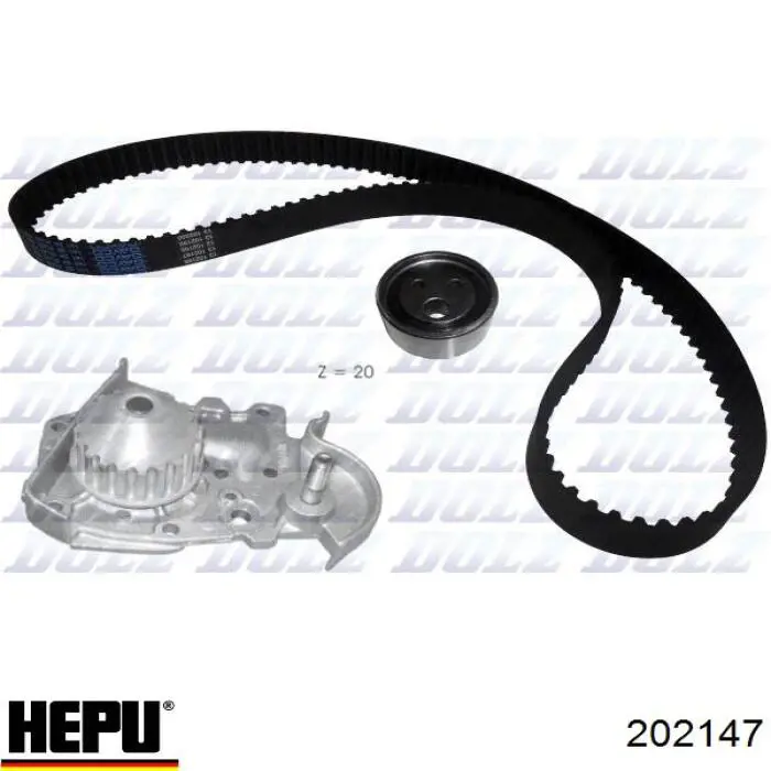 Correia do mecanismo de distribuição de gás, kit 202147 Hepu