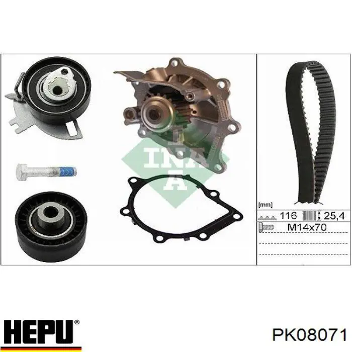 Correia do mecanismo de distribuição de gás, kit Hepu PK08071 preço, a partir de 121,68 USD