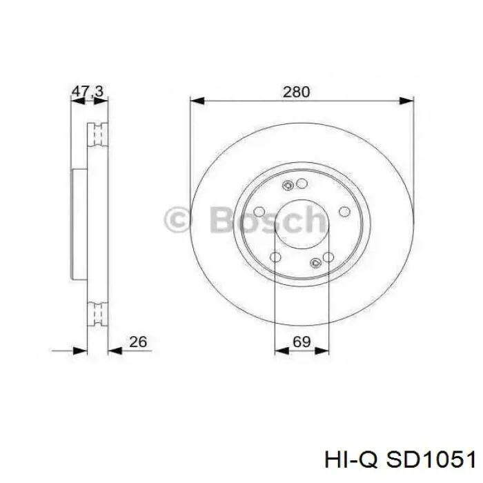 Disco do freio dianteiro Hi-q SD1051 preço, a partir de 58,53 USD