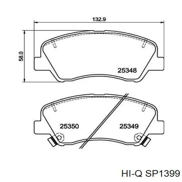 SP1399 Hi-q Sapatas do freio dianteiras de disco