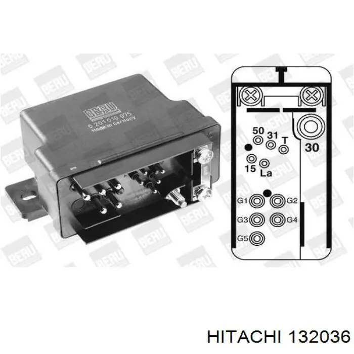 132036 Hitachi Relê das velas de incandescência