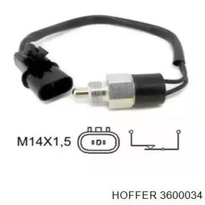 3600034 Hoffer Sensor de ativação das luzes de marcha à ré