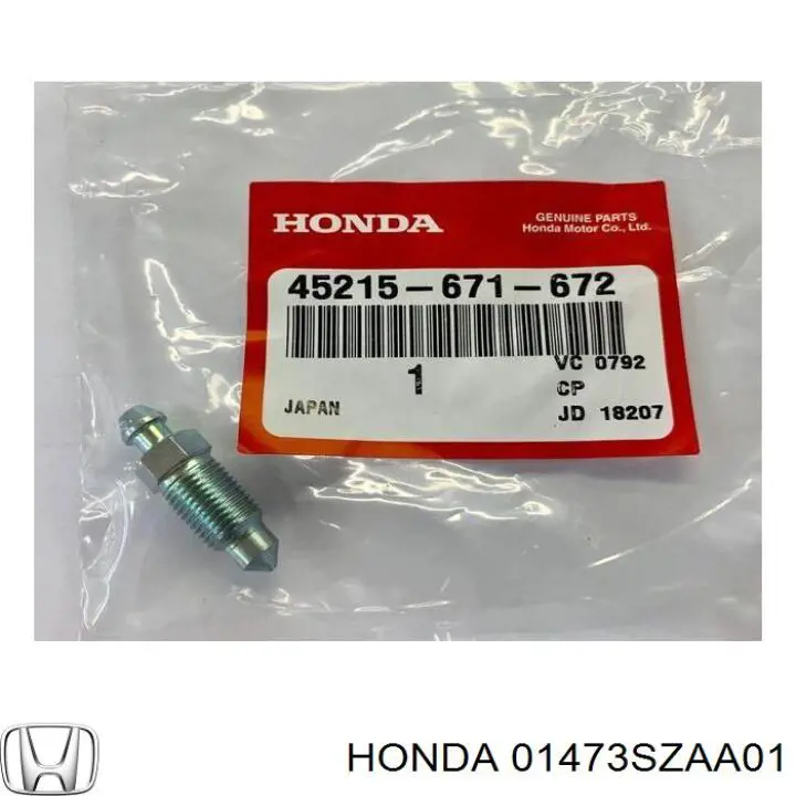 01473SZAA00 Honda Kit de reparação de suporte do freio traseiro
