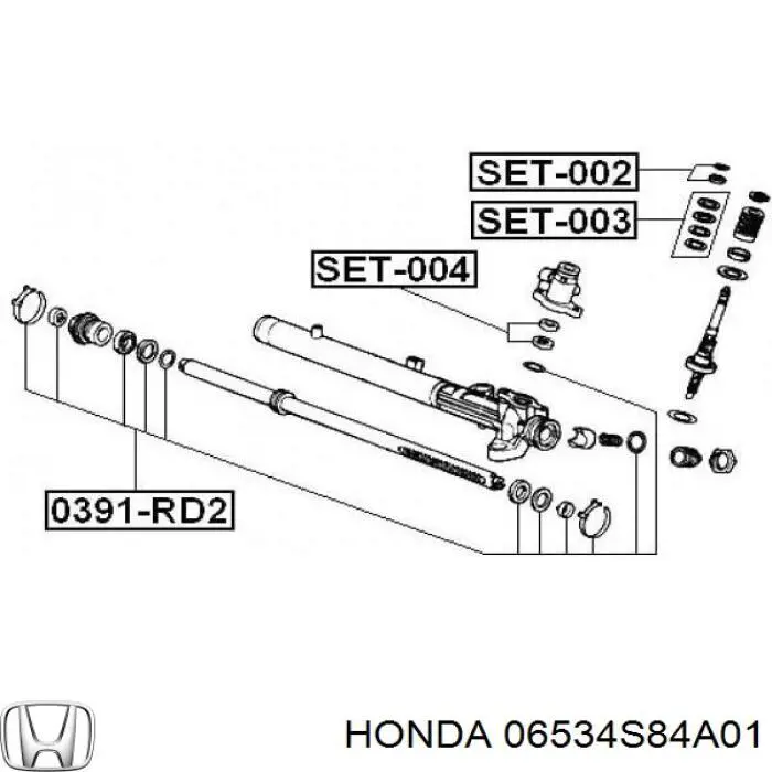 Kit de reparação da cremalheira da direção (do mecanismo), (kit de vedantes) Honda 06534S84A01 preço, a partir de 3,62 USD