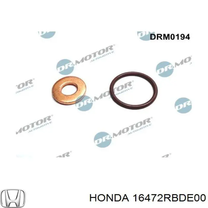 16472RBDE00 Honda Anel (arruela) do injetor de ajuste