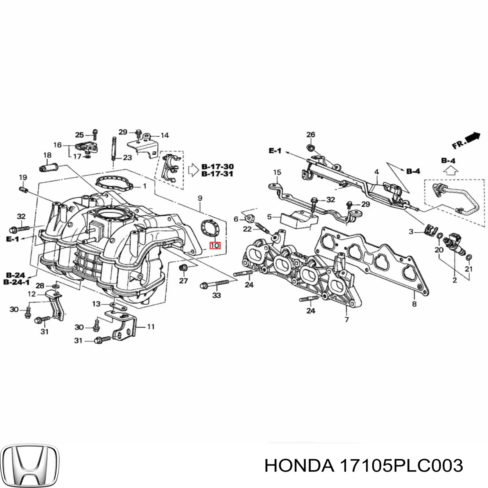 Vedante de tubo coletor de admissão Honda 17105PLC003 preço, a partir de 8,53 USD