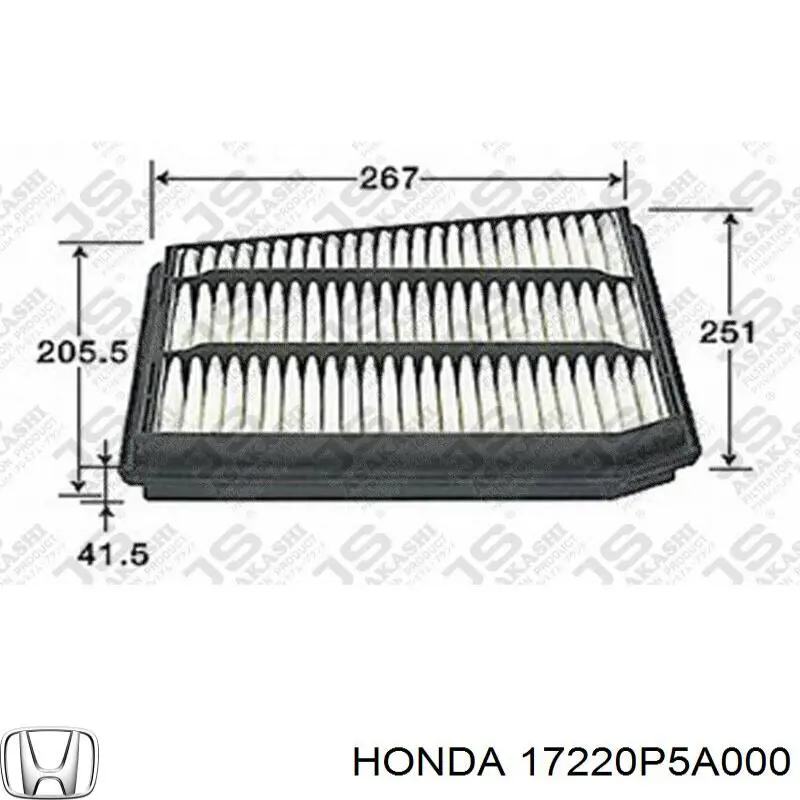 Filtro de ar 17220P5A000 Honda