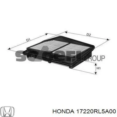 17220RL5A00 Honda Filtro de ar