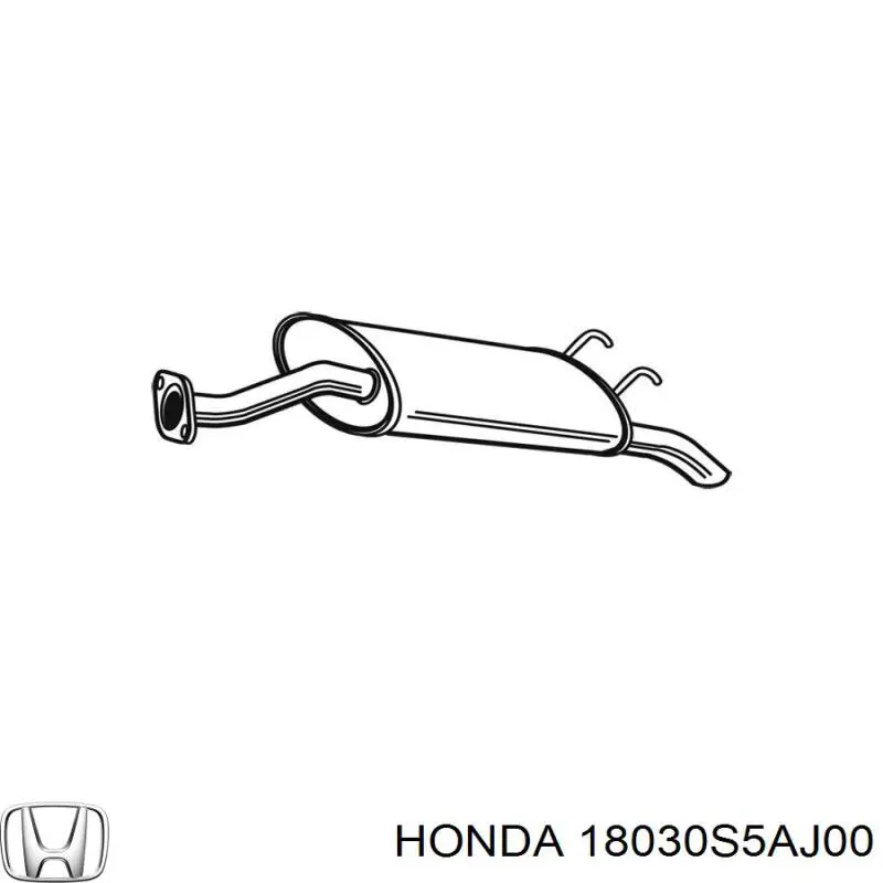 18030S5AJ00 Honda Silenciador, parte traseira