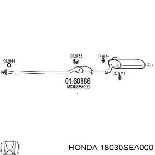 Silenciador, parte traseira Honda 18030SEA000 preço, a partir de 641,91 USD