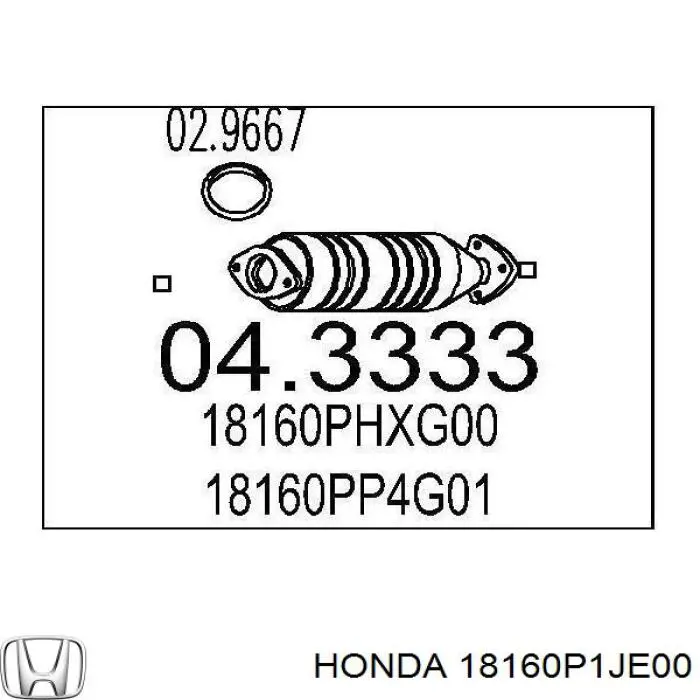 Compre 18160P1JE00 Honda Convertidor - catalisador