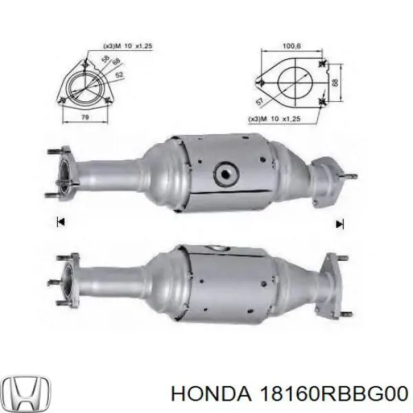 Compre 18160RBBG00 Honda Convertidor - catalisador