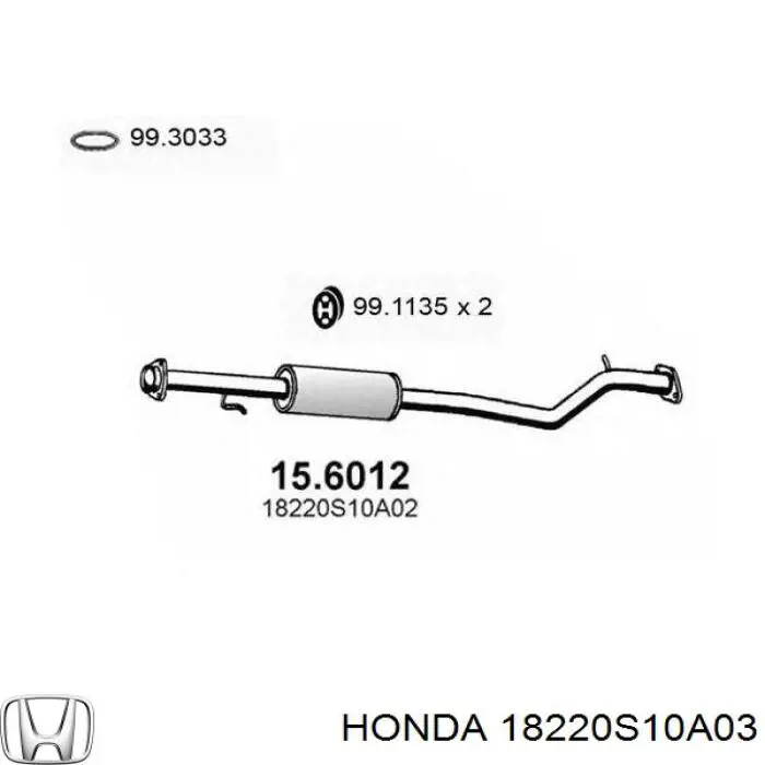 Silenciador, parte central Honda 18220S10A03 preço, a partir de 69,41 USD